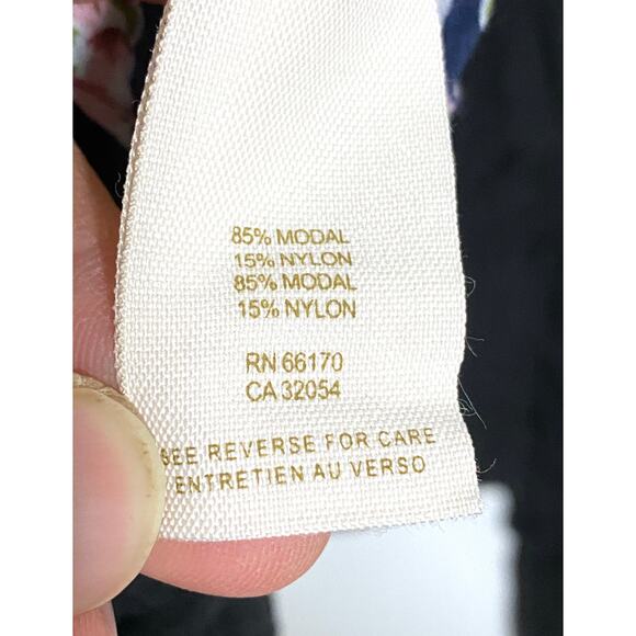 Free People Blazer Jacket Black Floral Lined Asymmetrical Buttons Ruffle Women 4 - Picture 7 of 8